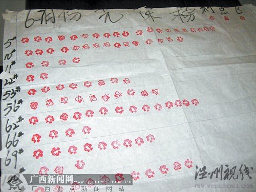 “光荣榜”上盖着不少小红戳。