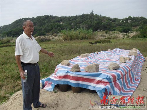 祖坟被开发商挖出来后，本来散落在各处，当地群众进行整理，但这些骨头已经无法分辨坟主