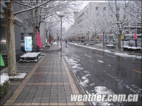 气象日开放前夕，为迎接社会公众前来参观，中国气象局提前部署，道路两旁彩旗飘扬。