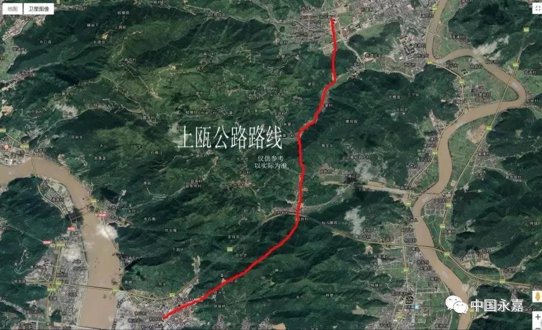 上瓯公路路线图