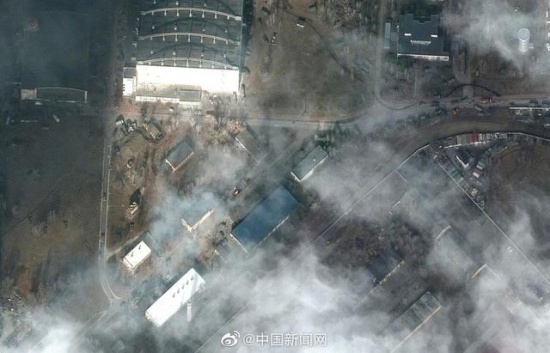 卫星图:大规模俄军向基辅推进