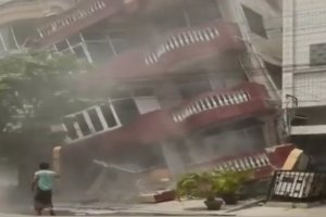 缅甸强震大桥房屋垮