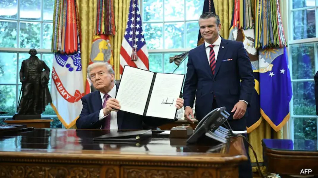 特朗普签署命令将国防部更名为战争部