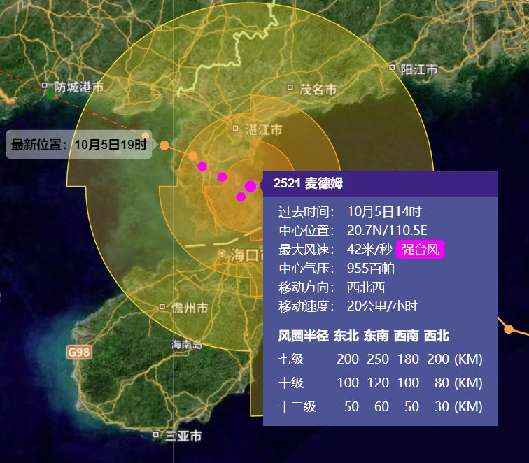 强台风麦德姆登陆广东 海南文昌发生海水倒灌街道被淹