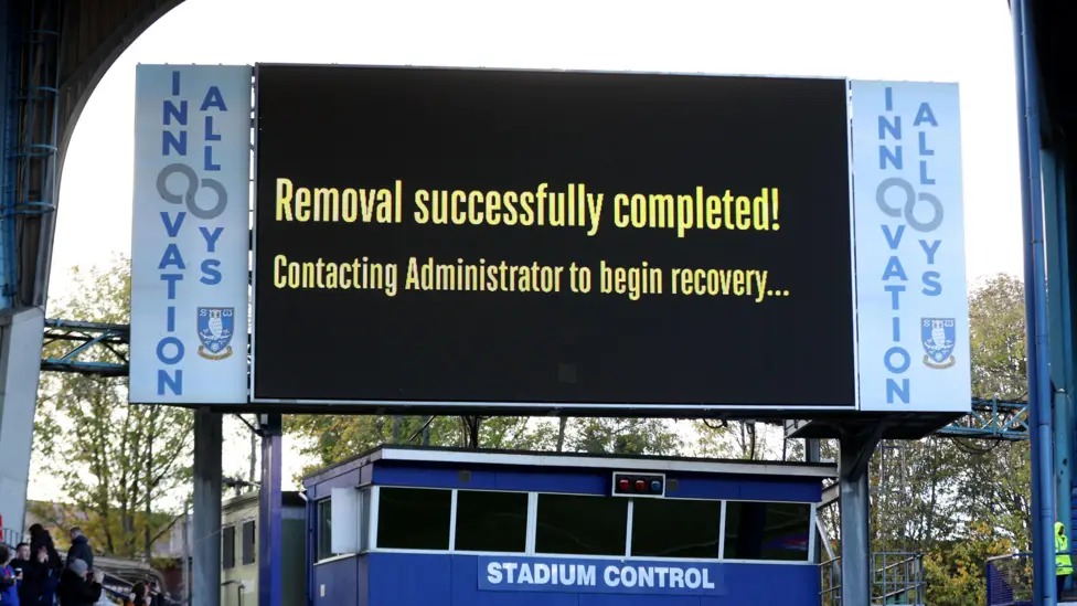 谢菲尔德星期三队因进入破产管理程序而被扣除12分